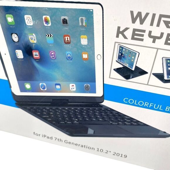 Colorful Backlight Rotating Wireless Keyboard Case - Picture 3 of 7